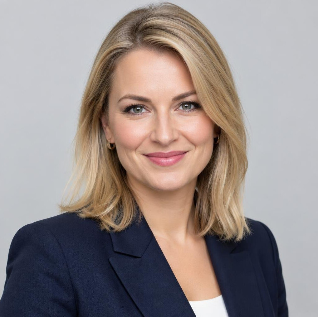 Studio portrait of a smiling Polish businesswoman
